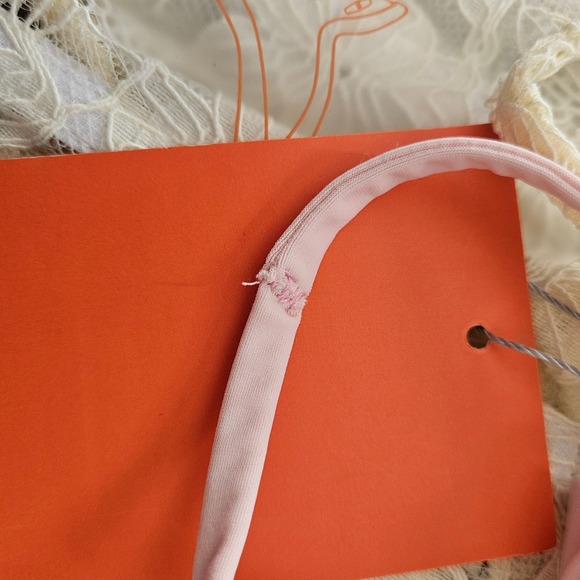 Sketch-Y Aelia Corset in Ivory Yellow & Baby Pink NEW S Repaired Strap - Picture 8 of 14